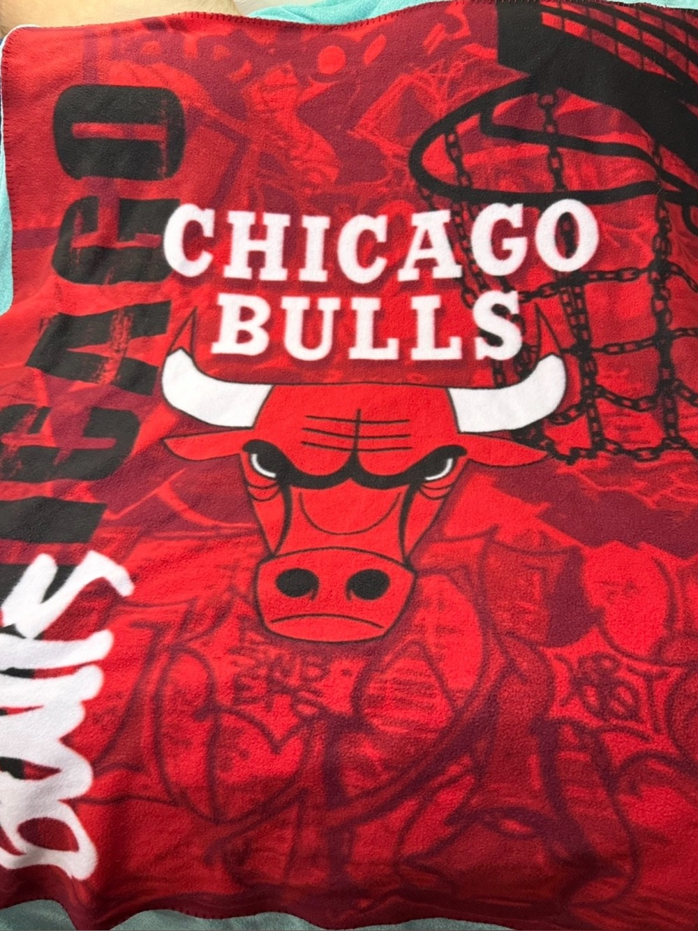 Chicago Bulls NBA Hard Knocks Design 50” X 60” Fleece Throw